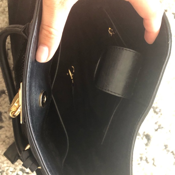 Michael Kors Hamilton black satchel suede python - Picture 4 of 8